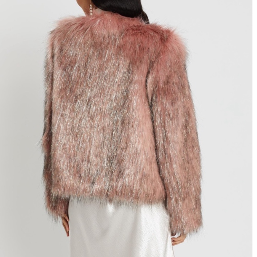 UNREAL FUR Dusty Pink & Silver Fire And Ice Jacket - Picture 5 of 6